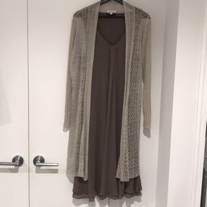 Eileen Fisher Silk tank dress and long duster
